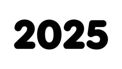 Black number 2025 isolated on a white background.