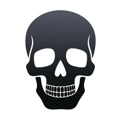 Dark skull with white eye sockets and teeth vector