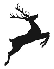 Leaping stag with large antlers deer jumping