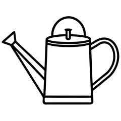Obraz premium Watering can outline vector, a modern watering can icon art design, black vector of a watering can, simple watering can art, a watering can isolated