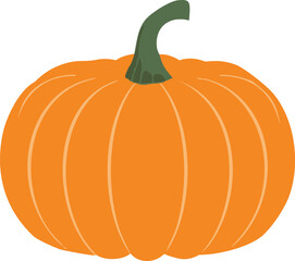 Orange pumpkin with green stem gourd