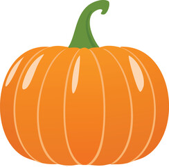 Orange pumpkin with green stem gourd