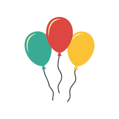 Red teal yellow balloons floating vector