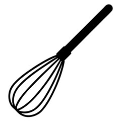 Fototapeta premium Whisk outline vector, a modern whisk icon art design, black vector of a whisk, simple whisk art, a whisk isolated