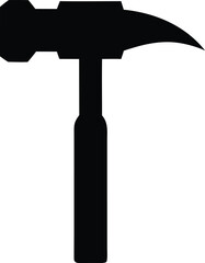 Hammer Silhouette Vector - Tool Icon in Black Solid Outline. Hammer Tool Vector Icon - Simple Black Silhouette, Vector Hammer Symbol