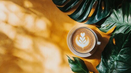 Coffee latte art lifestyle decorative inspiration modern artistic photography composition stylish arrangement design concept cafe background