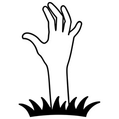 Obraz premium Rising hand with grass outline vector, a modern rising hand icon art design, black vector of a rising hand, simple rising hand art, a rising hand isolated