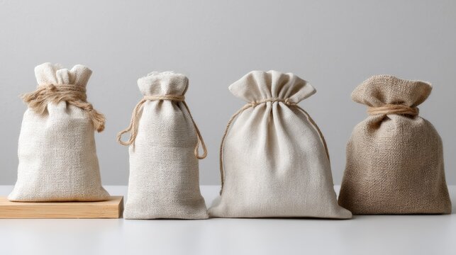 Sacks row lifestyle decorative inspiration modern artistic photography composition stylish arrangement design concept agricultural background