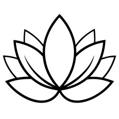 Lotus flower outline vector, a modern lotus flower icon art design, black vector of a lotus flower, simple lotus flower art, a lotus flower isolated