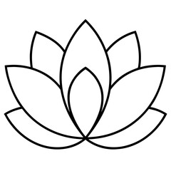 Lotus flower outline vector, a modern lotus flower icon art design, black vector of a lotus flower, simple lotus flower art, a lotus flower isolated