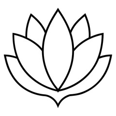 Lotus flower outline vector, a modern lotus flower icon art design, black vector of a lotus flower, simple lotus flower art, a lotus flower isolated