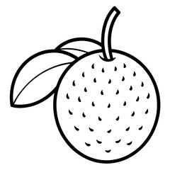 Lychee outline vector, a modern lychee icon art design, black vector of a lychee, simple lychee art, a lychee isolated