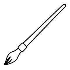Paint brush outline vector, a modern paint brush icon art design, black vector of a paint brush, simple paint brush art, a paint brush isolated
