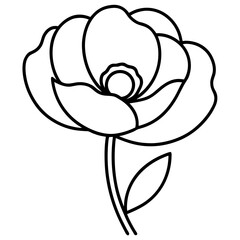 Flower outline vector, a modern flower icon art design, black vector of a flower, simple flower art, a flower isolated