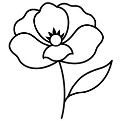 Flower outline vector, a modern flower icon art design, black vector of a flower, simple flower art, a flower isolated