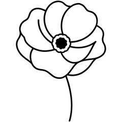 Flower outline vector, a modern flower icon art design, black vector of a flower, simple flower art, a flower isolated