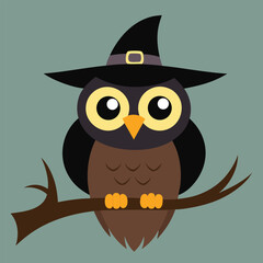 Naklejka premium Whimsical Cartoon Owl Illustration with Miniature Ornament Banner or Advertisement Design Featuring Colorful CMYK Elements and Classic Fonts for Creative