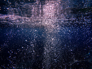 Ocean blue underwater with sunrays, Underwater Sea Deep Water Abstract Sunshine, sea wave , clean...