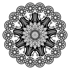 Mandala art decorative circular floral pattern design isolated vector illustration
