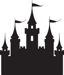 Obraz premium Castle Silhouette on Transparent Background