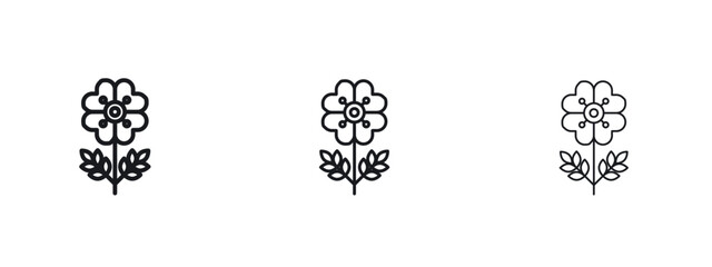 Wild rose icon logo vector template. Simple style icons