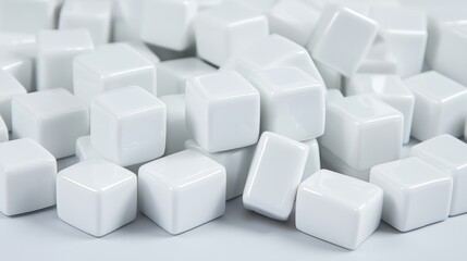A pile of white cubes.