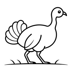 Fototapeta premium Turkey head vector, a modern turkey art design, black vector of a turkey head outline, simple turkey head art, a set of turkey heads isolated