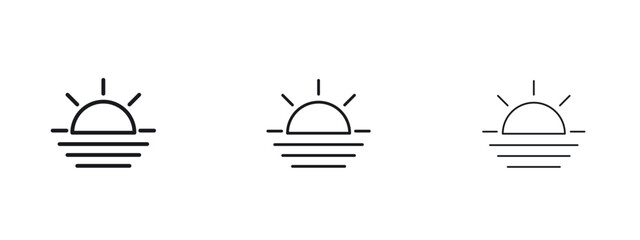 Sunrise icon logo vector template. Simple style icons