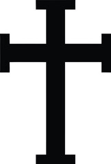 Fototapeta premium Simple black christian cross illustration, a classic and recognizable symbol of faith, religion, and spirituality, perfect for various design purposes