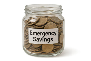 money in glass jar emergency savings