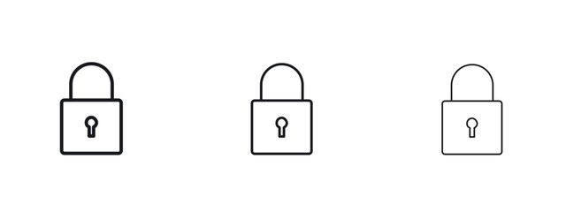 Padlock icon logo vector template. Simple style icons