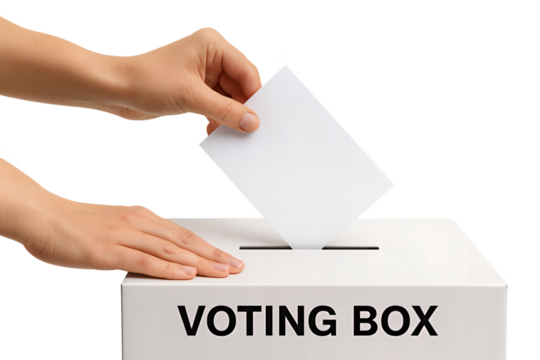 hand holding vote voting in the ballot box