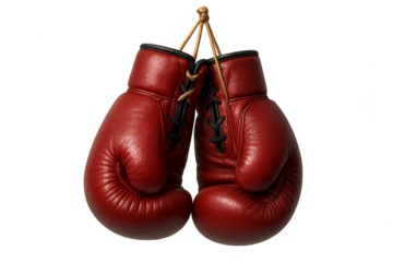 red boxing gloves isolated