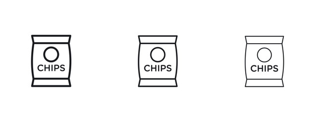 Chips icon logo vector template. Simple style icons