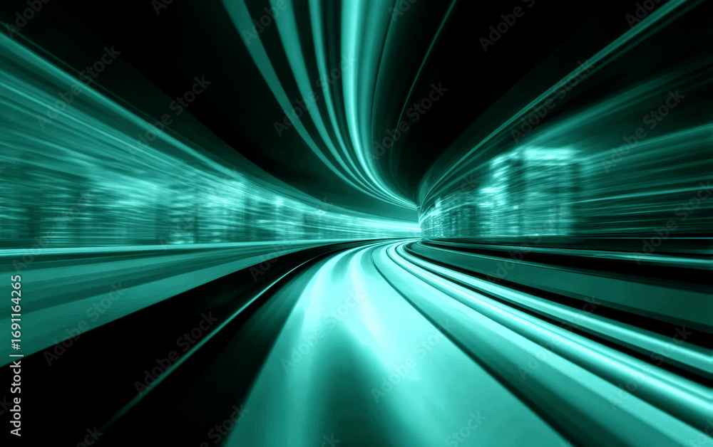 Poster dynamic light trails creating a sense of high - speed movement