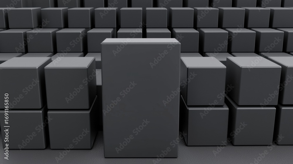 Poster A 3D rendering of a gray cube with a white top.