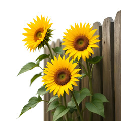 Bright yellow sunflowers blooming vibrantly.