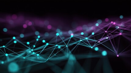 Abstract network of interconnected points and lines