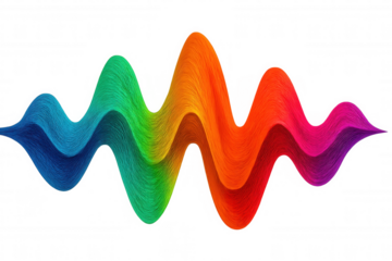 Colorful rainbow wave flowing across transparent surface, displaying spectral gradient dynamics