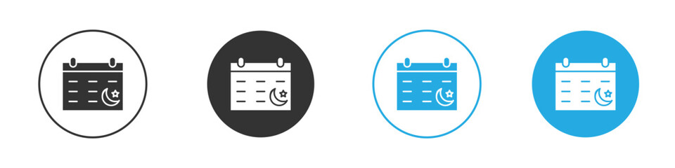 Islamic calendar icon vector design pack. symbol logo.