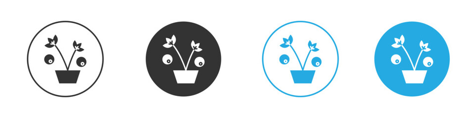 Berry shrubs and vines icon vector design pack. symbol logo.
