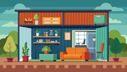 Shipping Container House inside view and outside view, 3D Images of Modern Shipping Container Houses