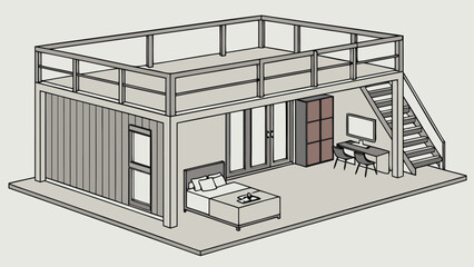 Shipping Container House inside view and outside view, 3D Images of Modern Shipping Container Houses