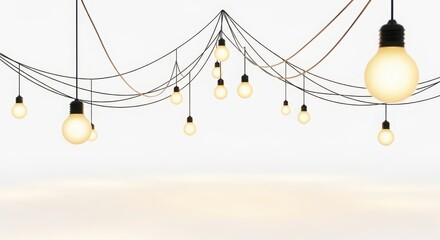 Vintage edison bulbs hanging from a string of lights