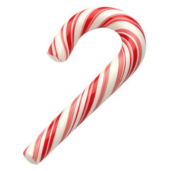 Obraz premium Classic red and white striped candy cane isolated on transparent background