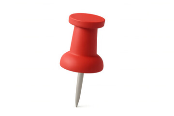 3d render illustration of a red push pin on a transparent background, ideal for presentations, websites, and graphic design projects