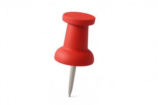 3d render illustration of a red push pin on a transparent background, ideal for presentations, websites, and graphic design projects - Powered by Adobe
