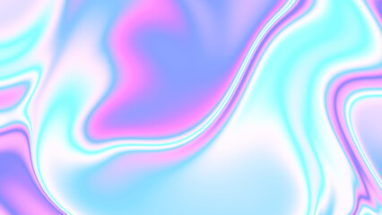 Holographic background, an abstract composition with gentle waves of pastel colors—pink, blue, and purple—designed for a whimsical feel.