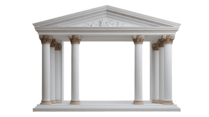 Elegant miniature greek-inspired architectural frame with classical column design for artistic display