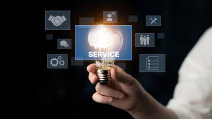 Customer service and support workflow with cooperation, communication, maintenance, and checklist icons for efficient service operation and user satisfaction Latch